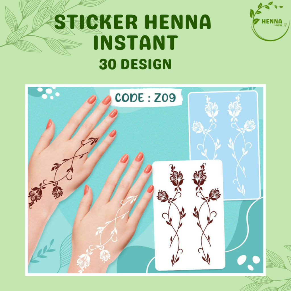 Stiker Inai Instant Corak Minimalis Stiker Inai Putih Sticker Henna ...