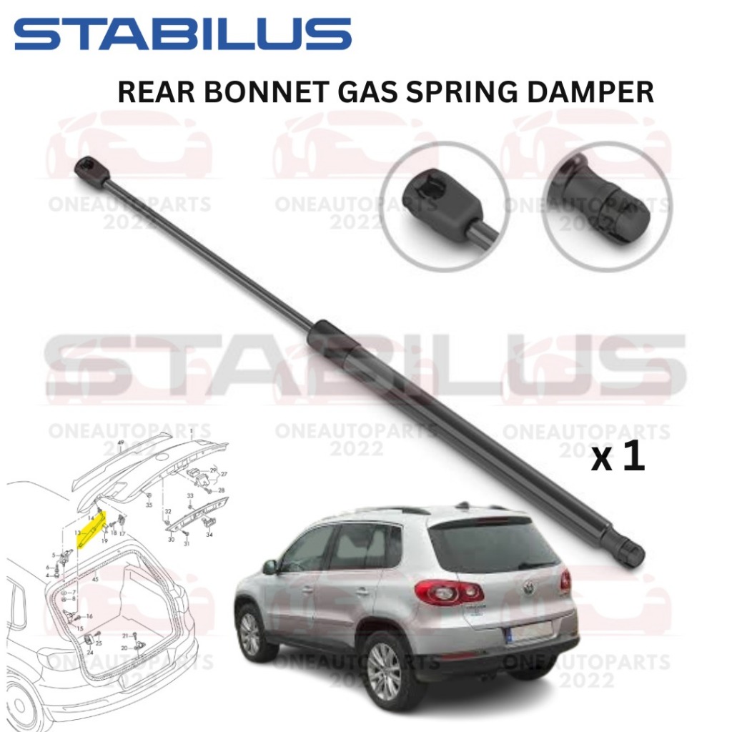 STABILUS GERMANY REAR BELAKANG GAS SPRING DAMPER VW TIGUAN 5N1, 5N2 2 ...