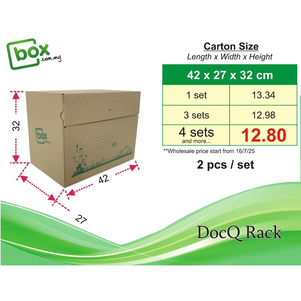 [2Pcs] DocQ Rack Box Strong - A4 FileBox front loaded - Die Cut Box ...