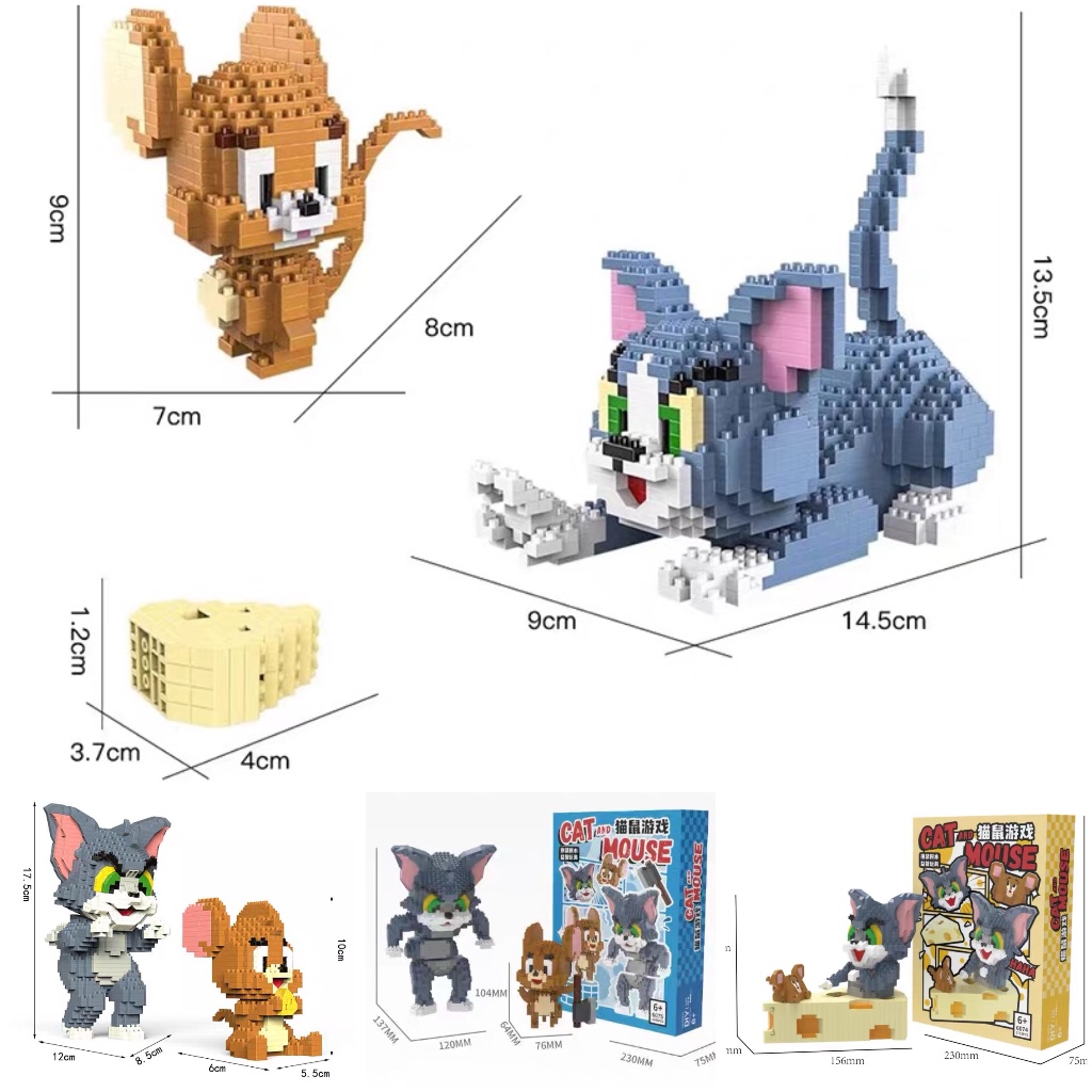 Cartoon Tom and Jerry Building Blocks Micro Bricks Particles Kid Toys ...