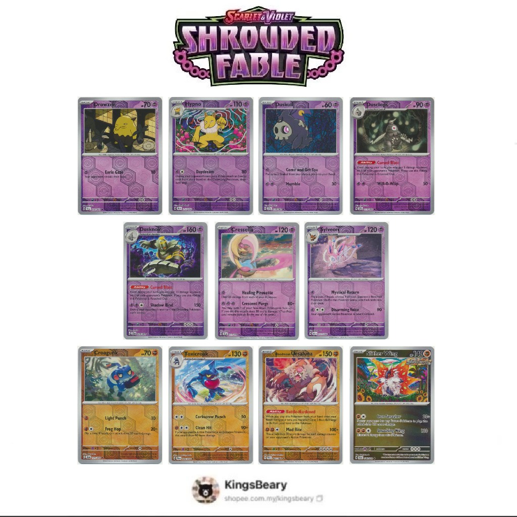 Shrouded Fable | Psychic Fighting type Pokemon Reverse Holo Card ...