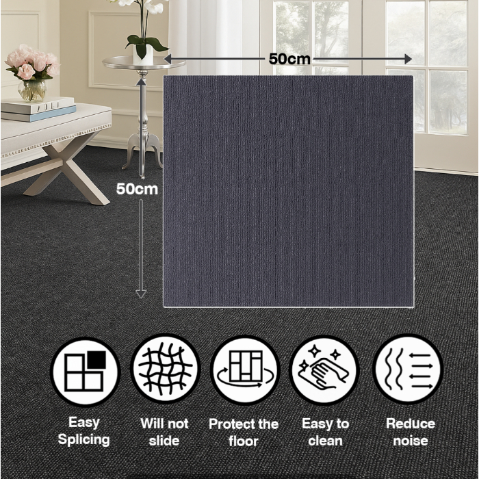 50x50cm Hotel Bedroom Living Room Office Carpet Mat Tiles Floor Rugs ...