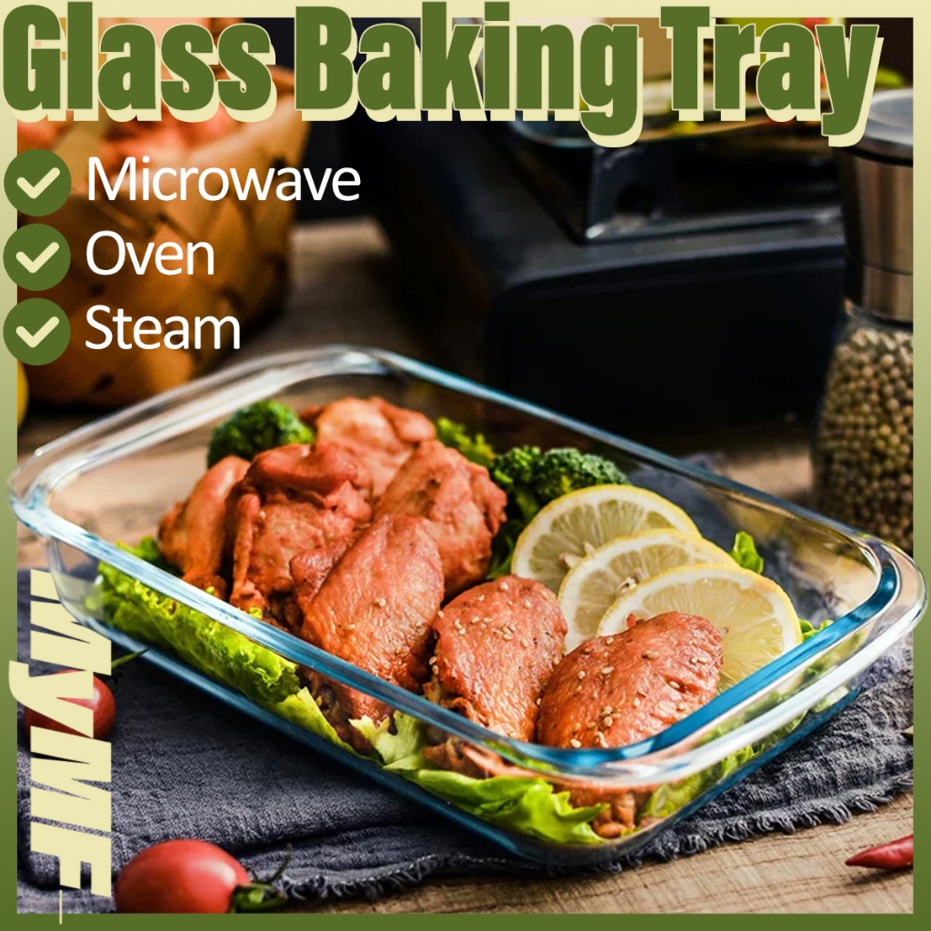 3L Rectangular Tempered Glass Tray for Oven Bakenware Microwave Safe ...