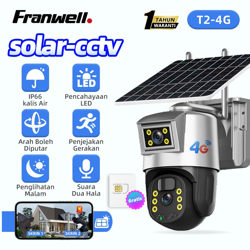 Franwell/V380 4G PRO Solar Outdoor CCTV Wireless Dual Lens Waterproof ...