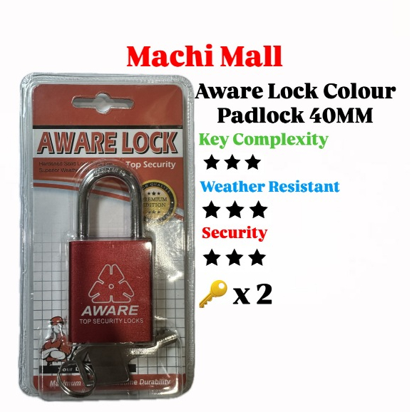 Machi Mall Aware Lock Colour Padlock 40mm /Kunci Mangga Berwarna Aware ...