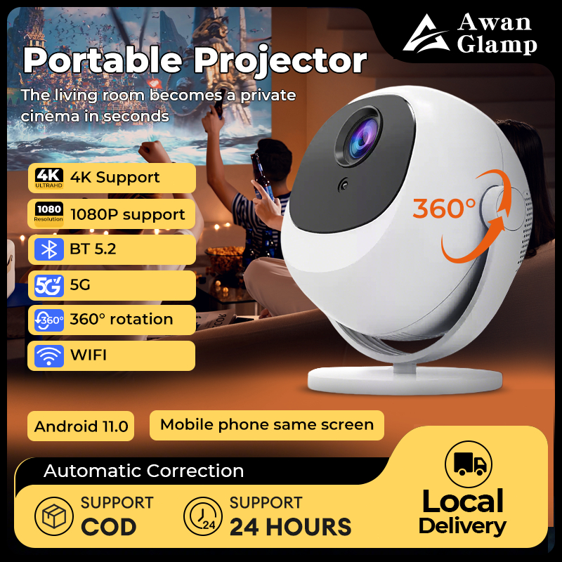 4K Wireless Projector Wifi Bluetooth Cinema Mini Led Small Mini ...
