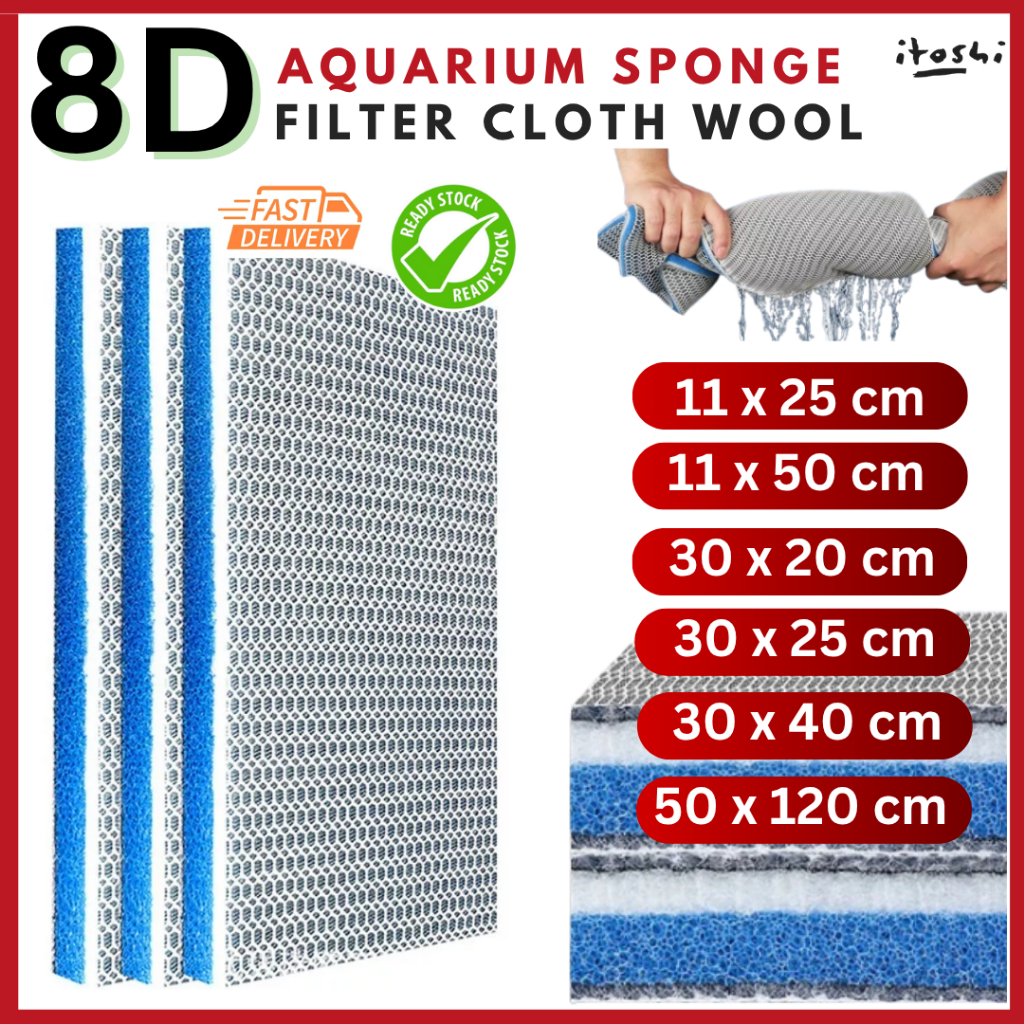 ITOSHI 8D 8 Layer Fish Tank Filter Sponge Penapis Akuarium Biochemical ...