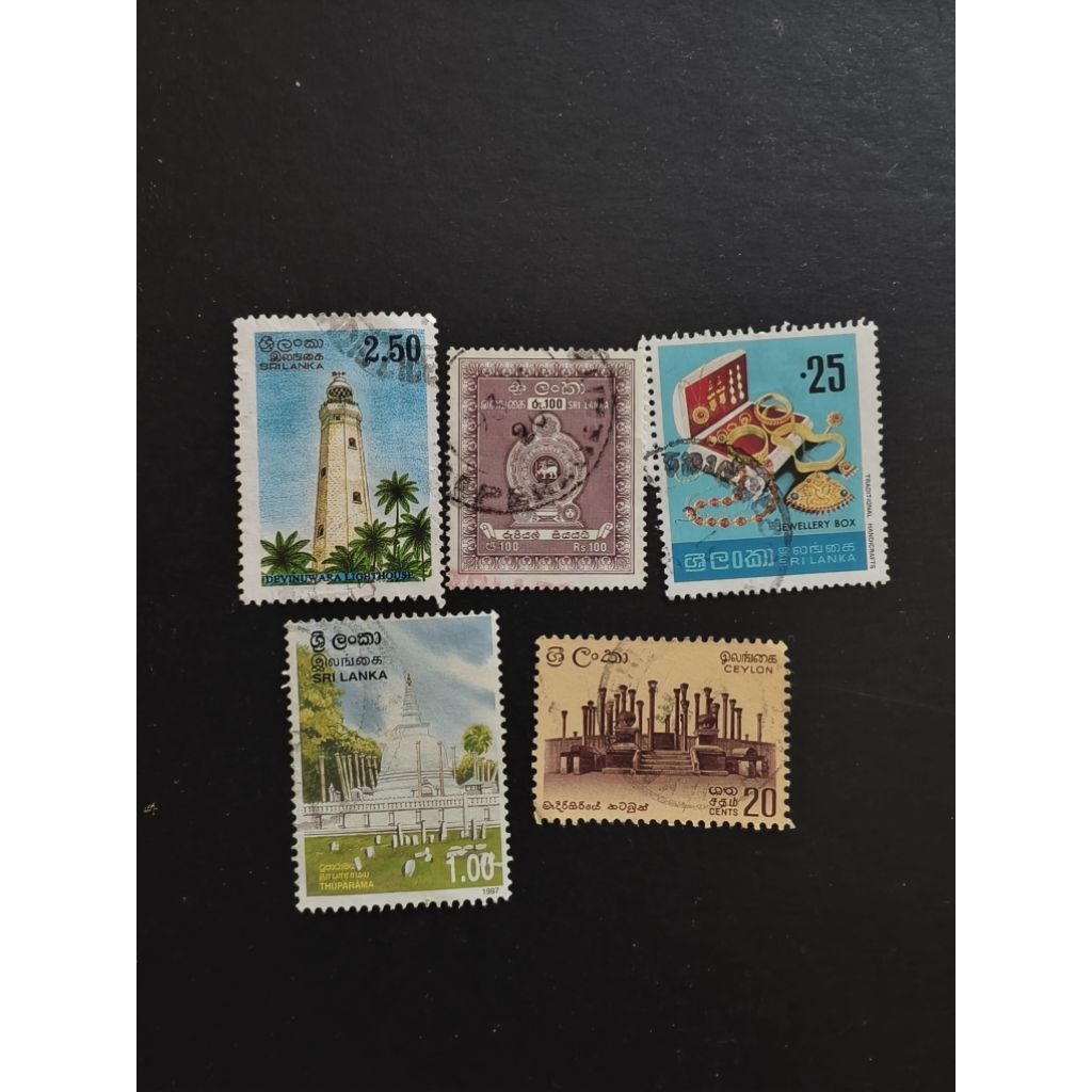 Ceylon01 Sri Lanka posfage stamps 5 different mixed used | Shopee Malaysia