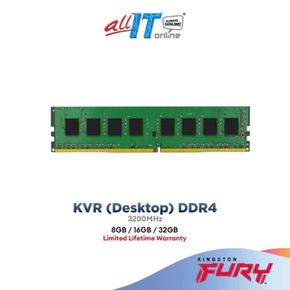 Kingston KVR Desktop (PC) DDR4 3200Mhz Value RAM (8GB / 16GB / 32GB)