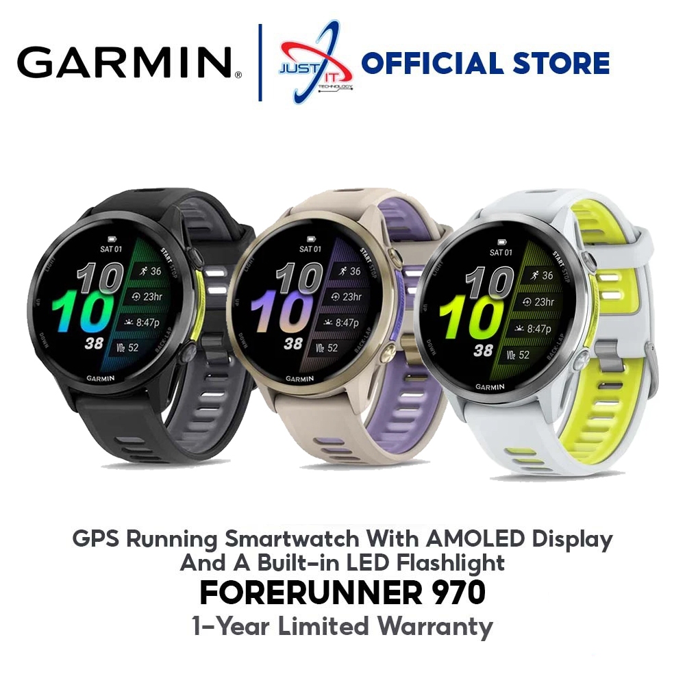 GARMIN FORERUNNER 970 GPS RUNNING SMARTWATCH WITH AMOLED DISPLAY AND A ...