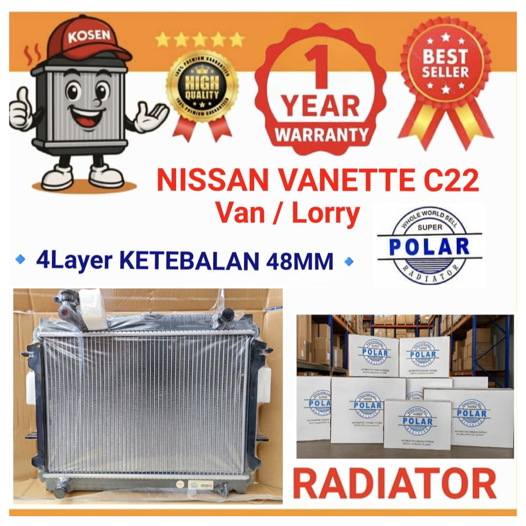 Nissan C22 Radiator Tangki air 48mm 4 layer High quality product ...