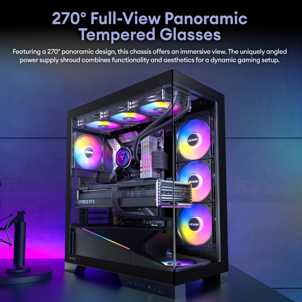 Okinos Mirage 4 / Cypress 3 / 5 Air / 7 / Aqua 93 / 9 MATX&ATX ARGB PWM ...