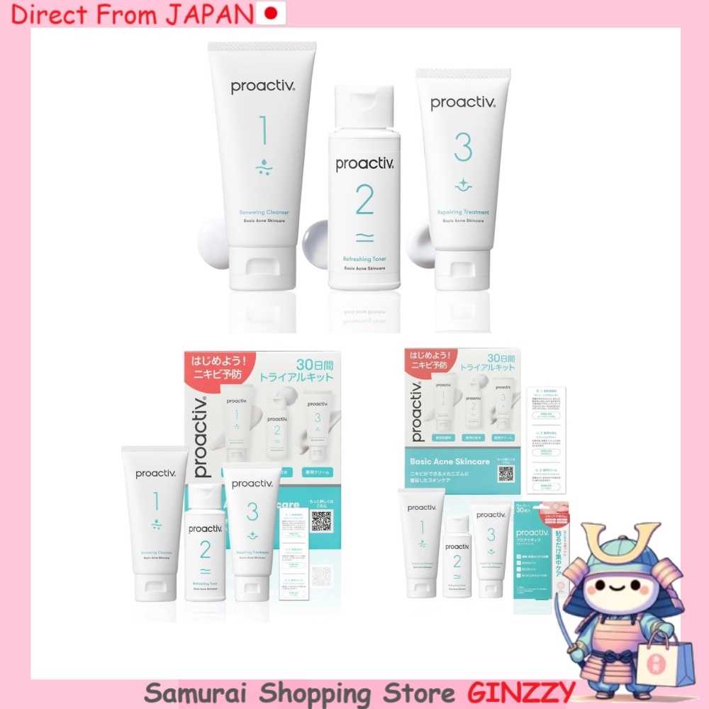 Proactiv \[Usage Guide Included] Face Wash 60g, Toner 60mL, Cream 30g ...