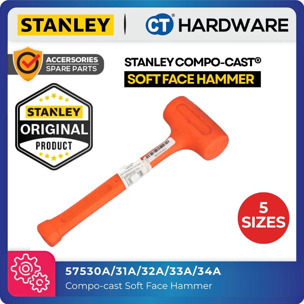 STANLEY COMPO-CAST STANDARD SOFT FACE HAMMER 10OZ 18OZ 21OZ 42OZ 52OZ ...