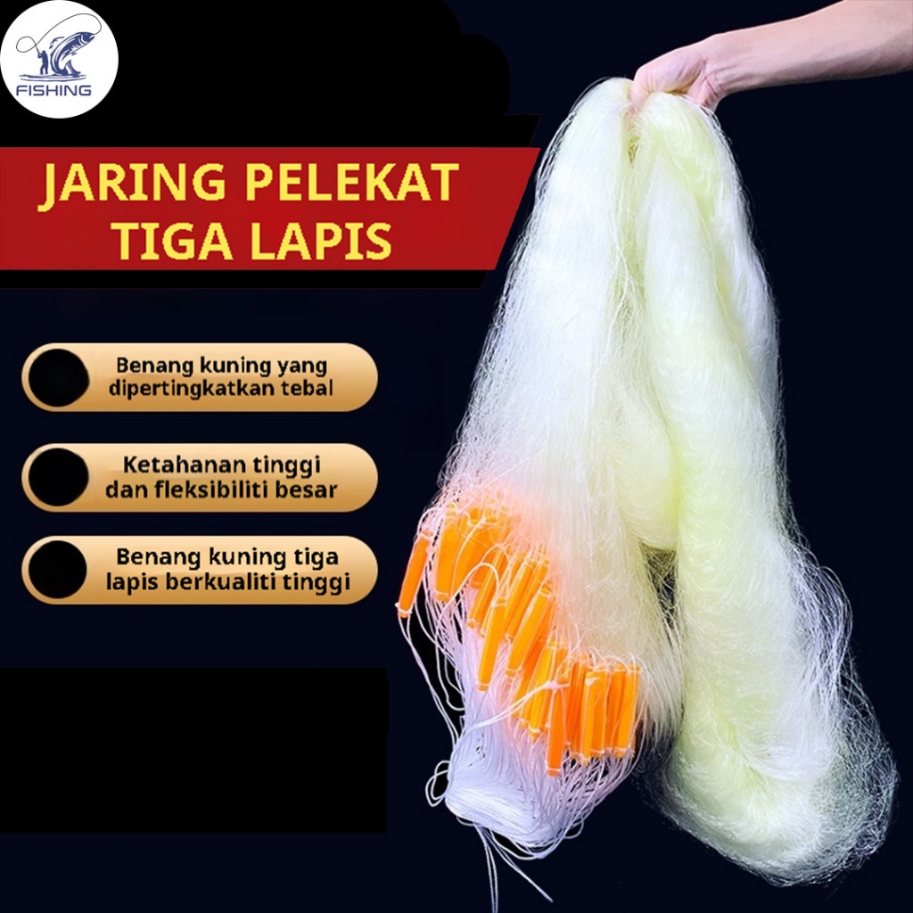 40m/80m Three-Layer Floating Net Can Catch Shrimp Crabs Folded Fishing ...