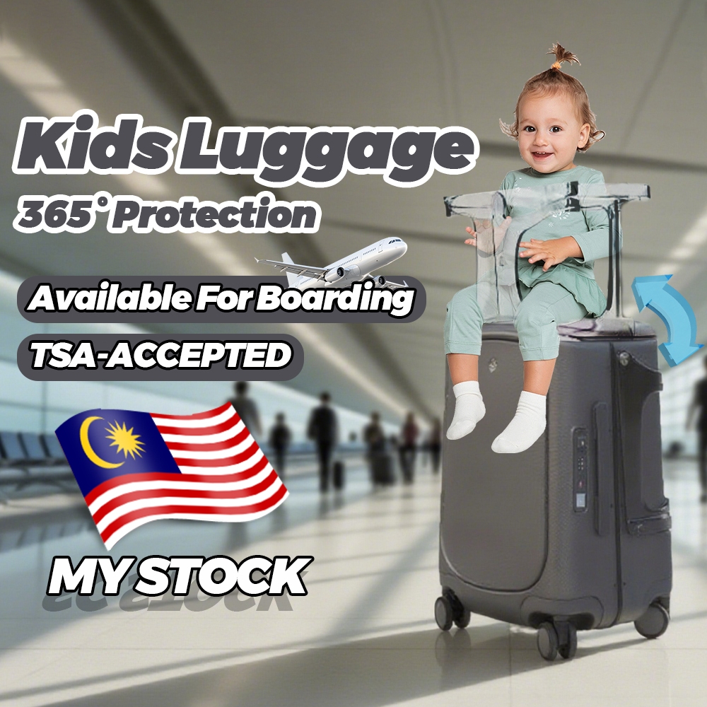 【MYSTOCK】MULTICARRY Kids Luggage Rideable Baby Trolley Suitcase Can ...