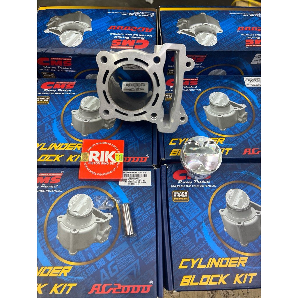 CMS YAMAHA LC135/Y15ZR 63MM RACING CYLINDER BLOCK KIT/CMS RACING BLOCK ...