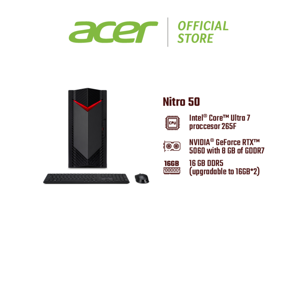 Acer Nitro 50 N50-660-225F & N50-660-265F Gaming Desktop (Core Ultra 5 ...