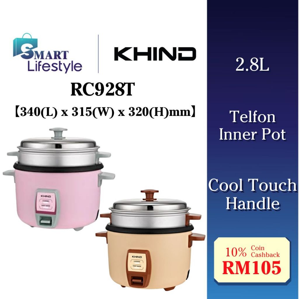 Khind 2.8L Rice Cooker RC928T -Random Colour | Shopee Malaysia