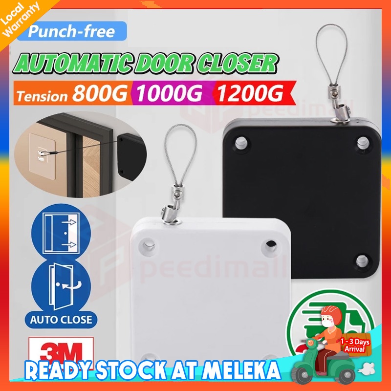 Automatic Door Closer Soft Close Adjustable Wire Rope Punch Free Auto ...