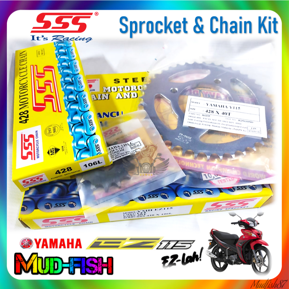 Rantai & Spoket SSS Racing YAMAHA EZ115 EZ STEEL SPROCKET GEAR CHAIN ...