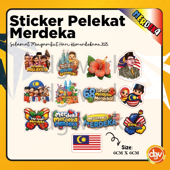 Sticker Pelekat Design Merdeka Malaysia 6cm Ready Stock | Shopee Malaysia