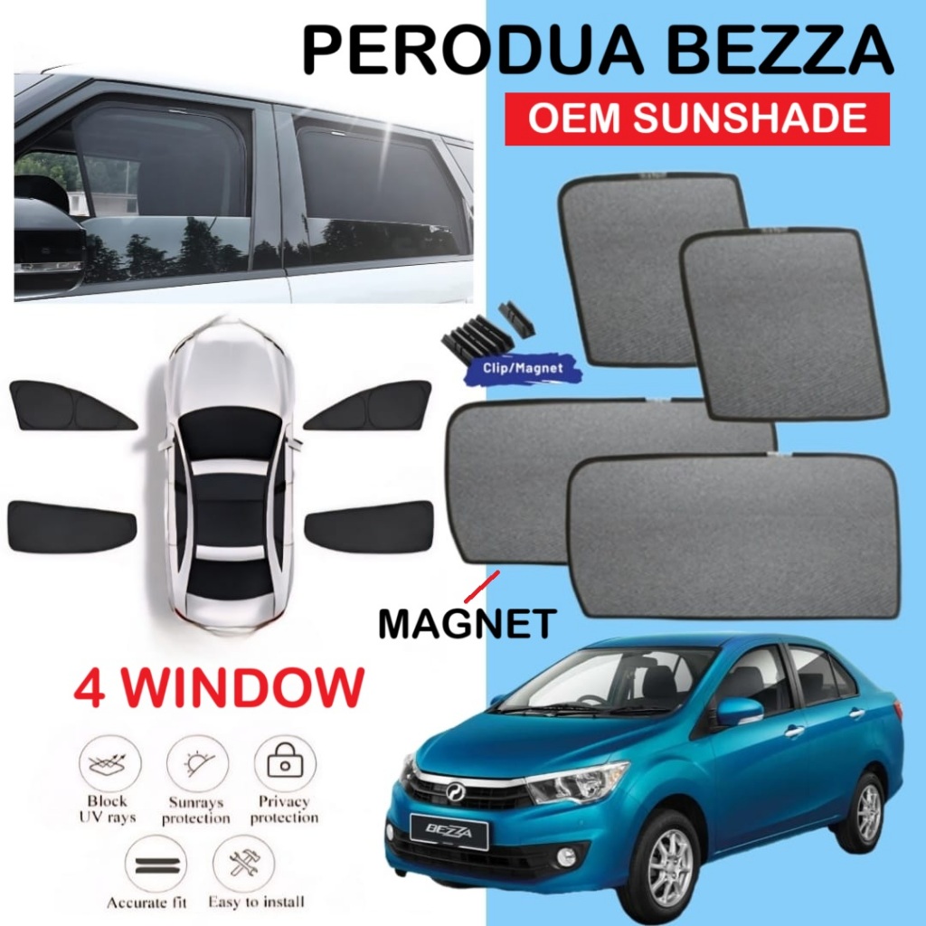 Car Magnetic Sunshade Bezza Window Sun Shade Net Shield Cover Magnet ...