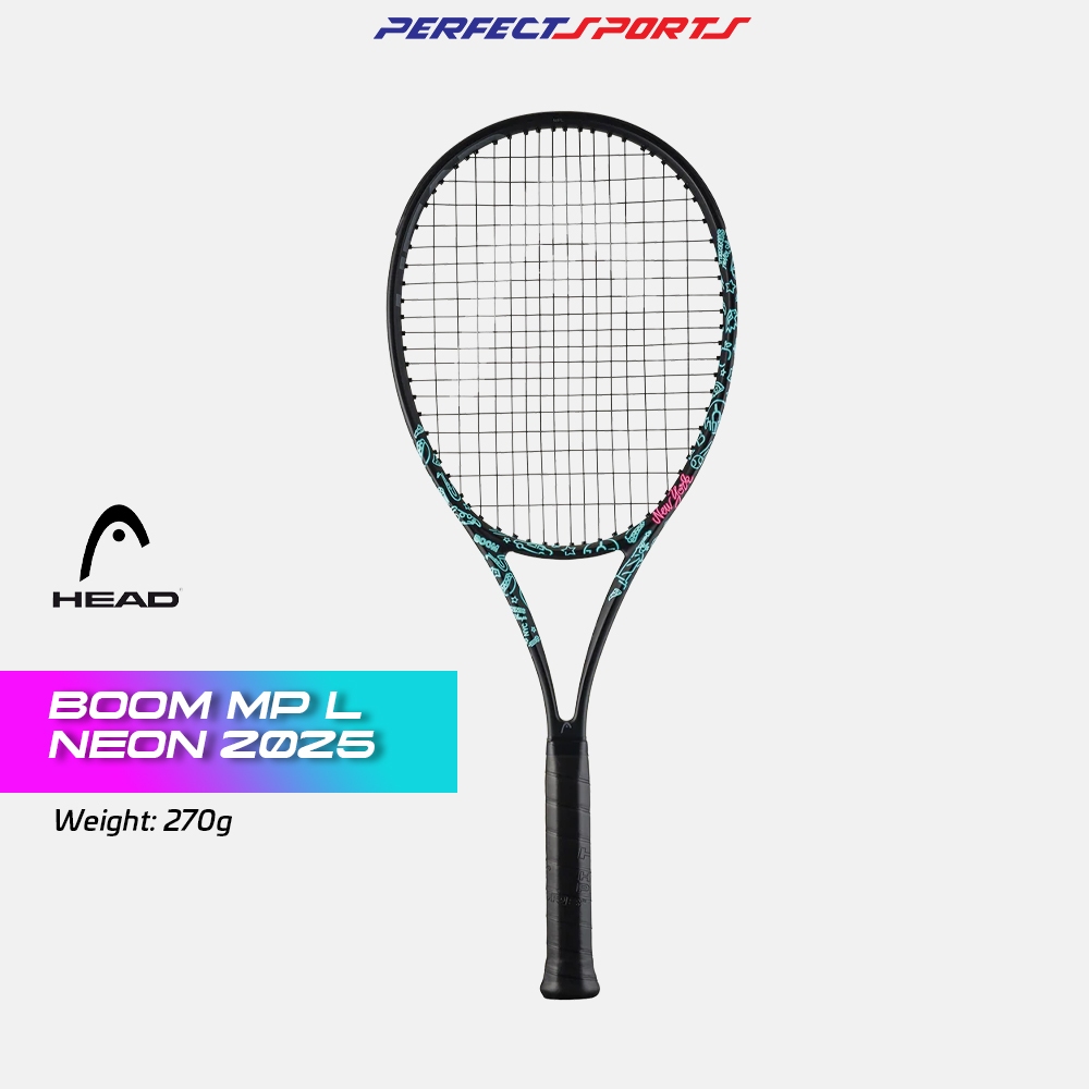 [Free String + Grip] HEAD Boom MP L Neon Tennis Racquet 270g Grip2 ...