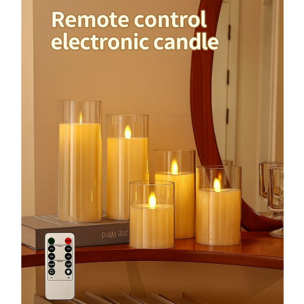 LED Flameless Candle with Remote Control - 3D Flame Effect, Timer ...