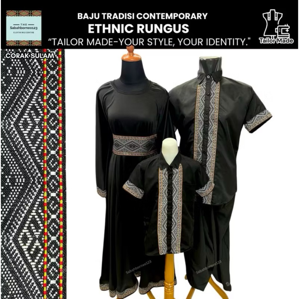Baju rungus contemporary Sulam Sabah Family Tradisional Tradisi sabah ...