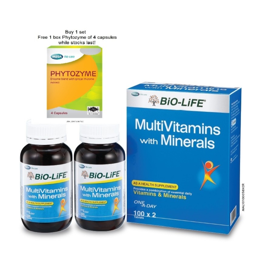 Bio-life Multivitamin with Minerals 2x100's (EXP:09/2026)Free 1 Box ...