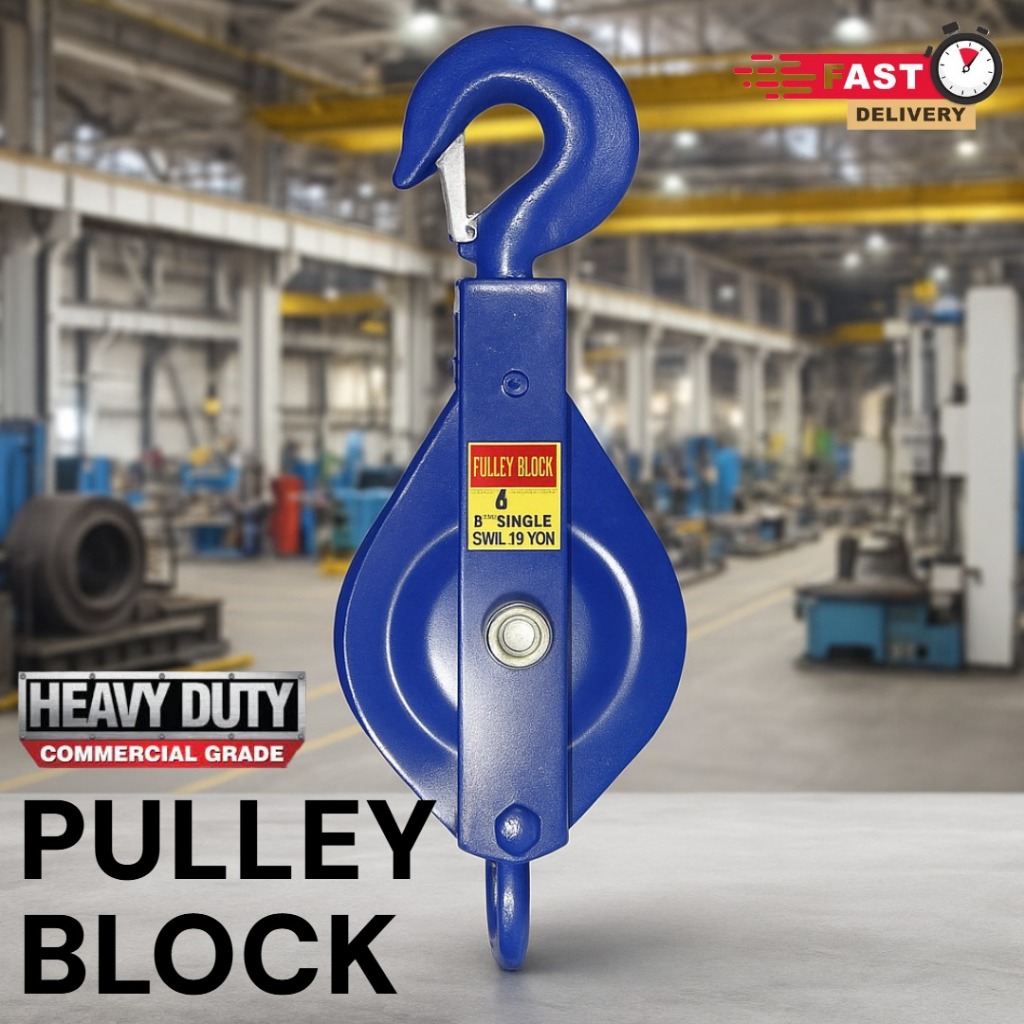 HIL HEAVY DUTY SINGLE ROPE PULLEY WHEEL LIFTING HOOK HOISE CRANE WHEEL ...