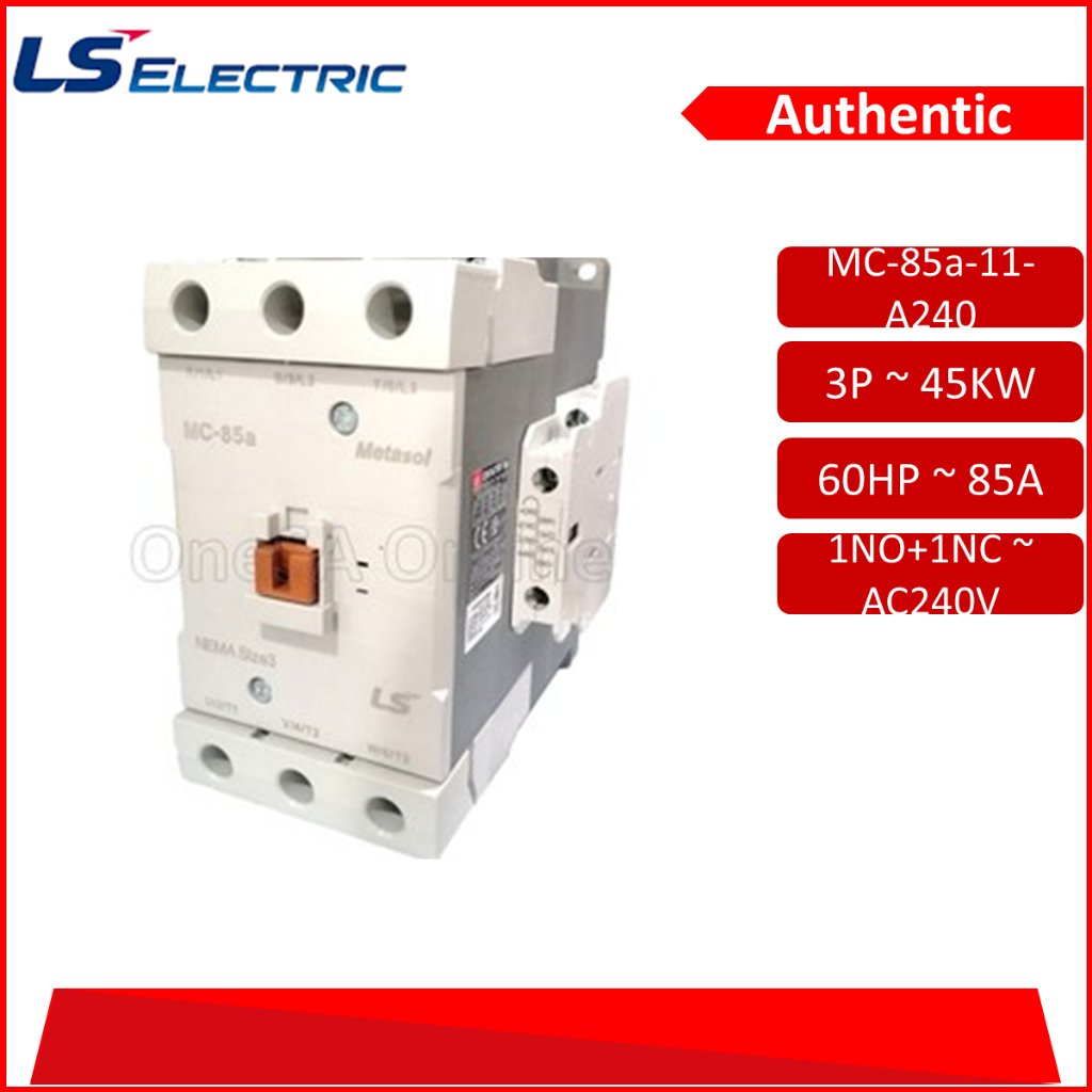 LS MC-85a-11-A240 Contactor 45KW 60HP AC240V Coil | Shopee Malaysia