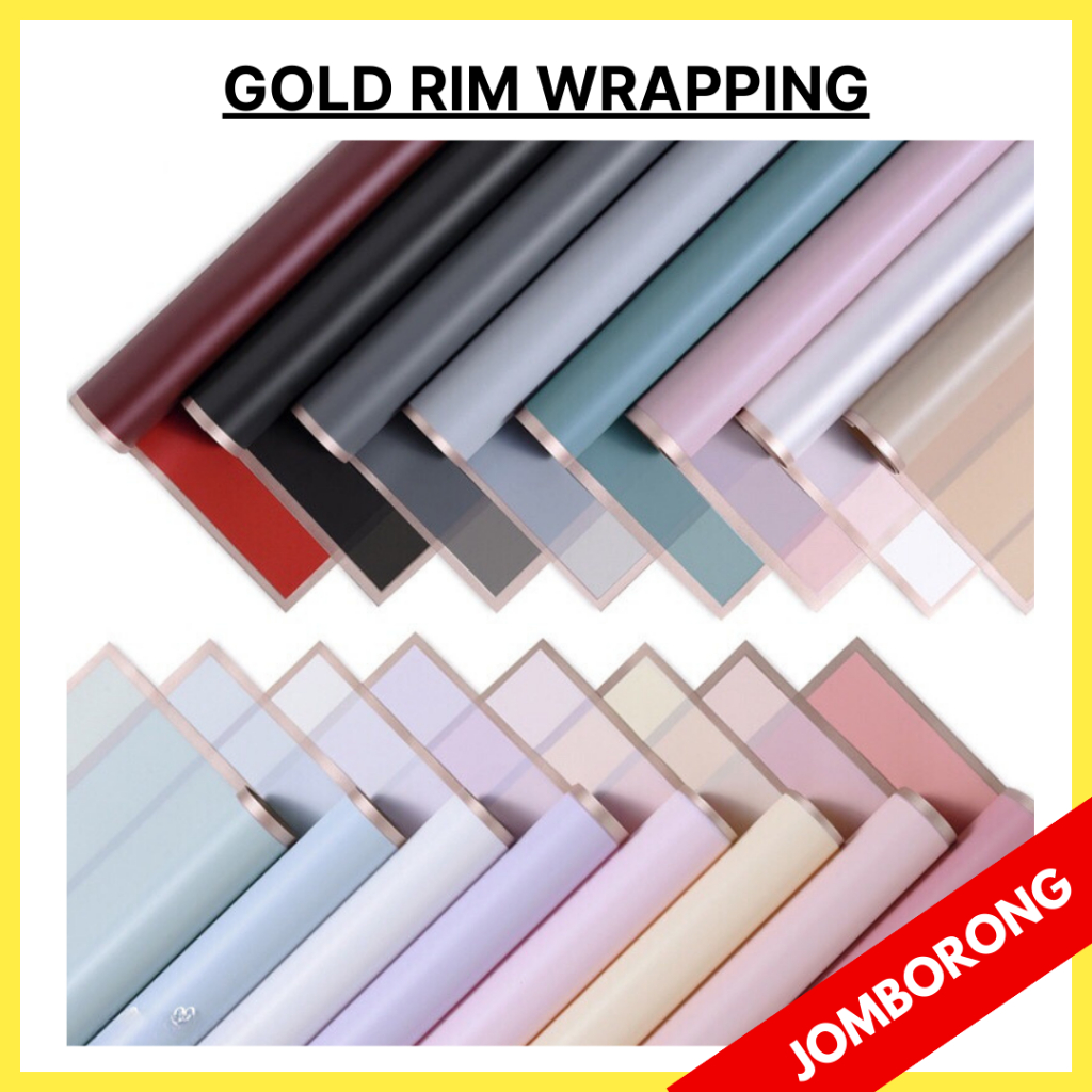 (20PCS) GOLD RIM Waterproof Flower Wrapping Paper Bouquet Gift Florist ...