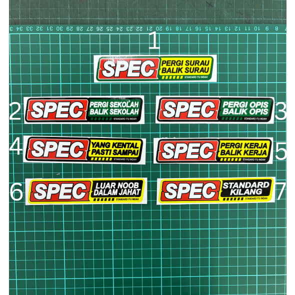 PRINTING STICKER DESIGN SPEC PERGI KERJA BALIK KERJA, SPEC PERGI ...