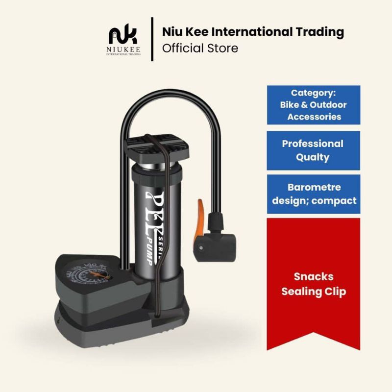 Foot pump with meter Mini pump 140psi with mete Bike Car Sport