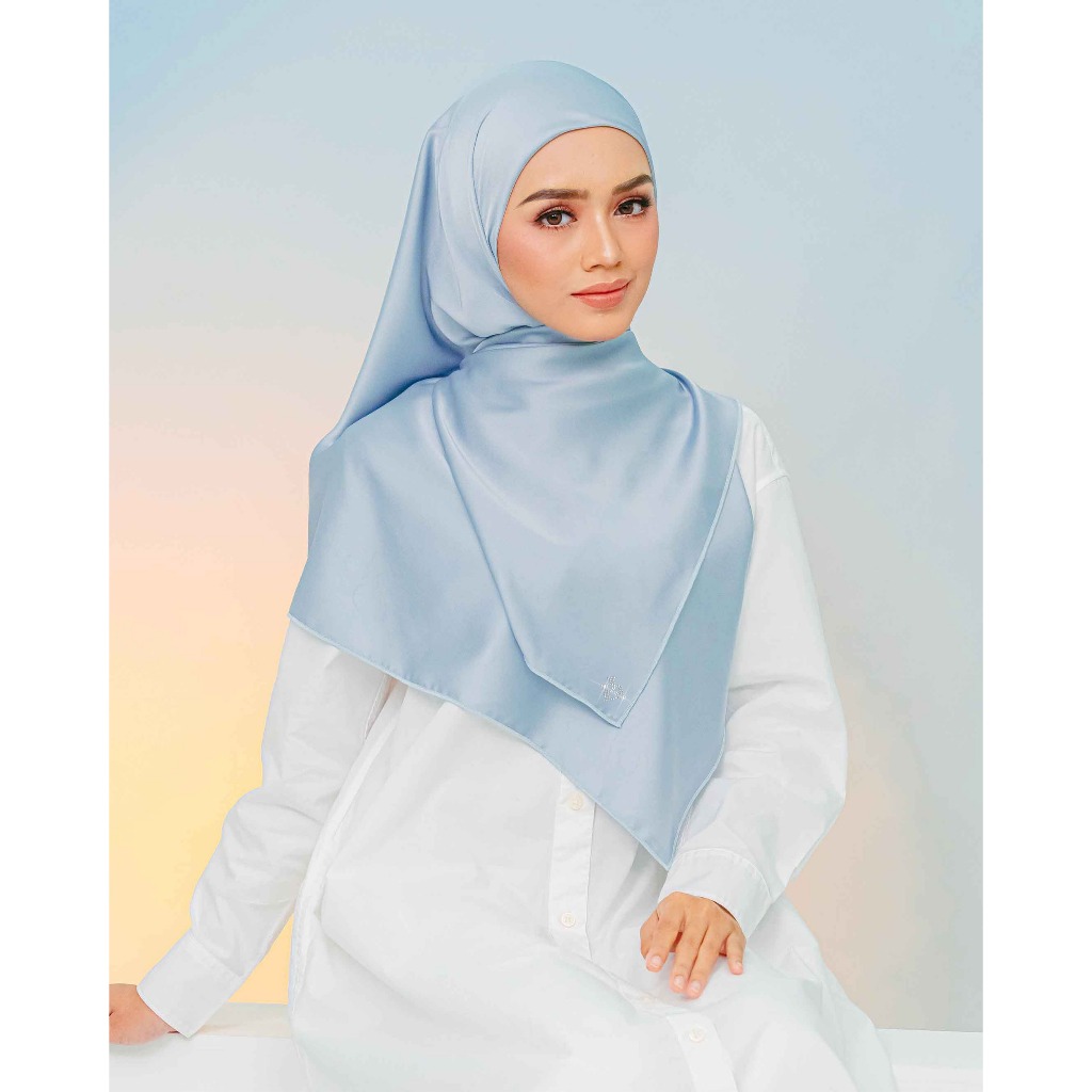 Tudung Eda Satin Silk Plain Original Crystal BH Bidang 45 Bawal House