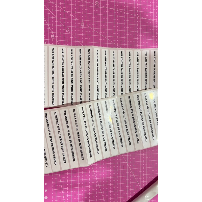 Sticker Nama Waterproof (White / Transparent ) | Shopee Malaysia