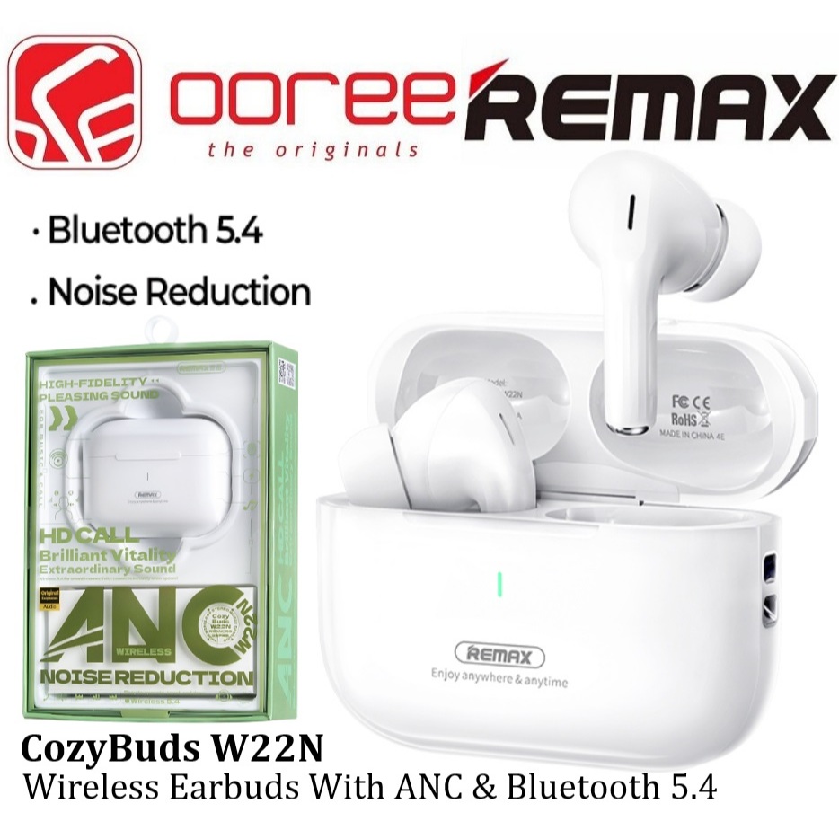 REMAX COZYBUDS W22N WIRELESS TWS EARBUDS WITH WIRELESS 5.4 / ANC NOISE ...