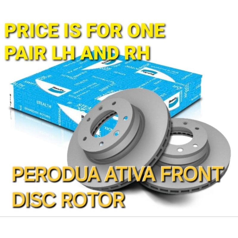 BENDIX FRONT DISC ROTOR PERODUA ATIVA TOYOTA VIOS NGC102 2022 YEAR ON ...