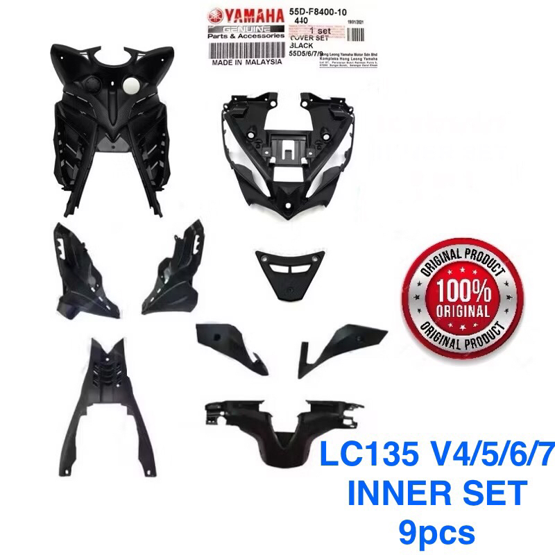 YAMAHA 💯 ORIGINAL 55D-F8400-10 LC135 V4-7 INNER BODY SET 9PCS=1SET ...