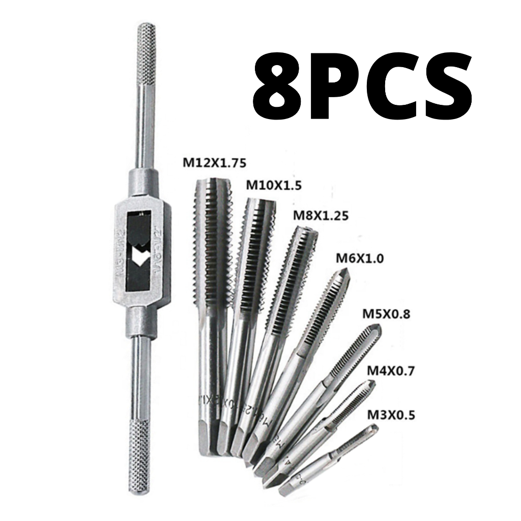 6PCS Set Screw Tap T-shaped Wrench Threading Tapping Hand Steel Metric ...