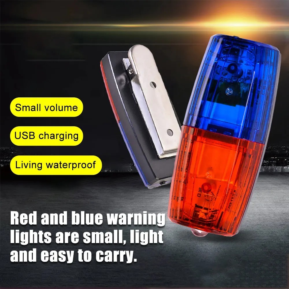 Red Blue LED Shoulder Warning Light Police Shoulder Clip Light ...