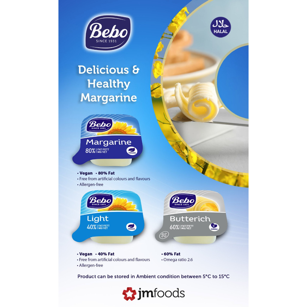 400pcs BEBO Plant-based margarine spreads 10 GRAM LIGHT / BUTTERICH ...