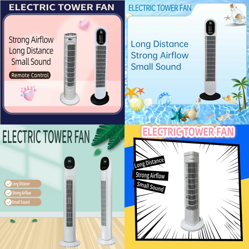 COD Remote Control Tower Fan Low Noise Portable Air Cooler Kipas ...