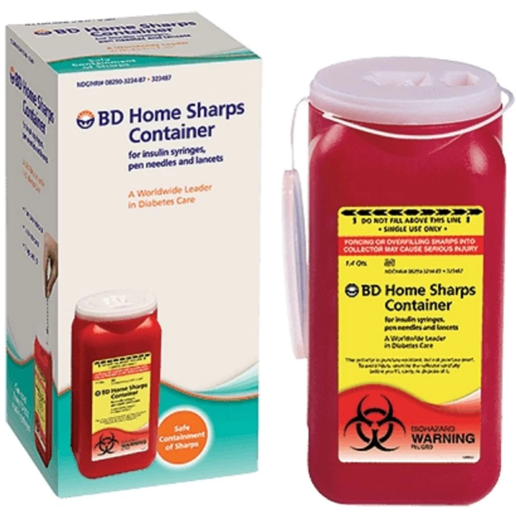 [ Clearance Promotion ] BD Home Sharps Container 1.4 qt (for insulin ...