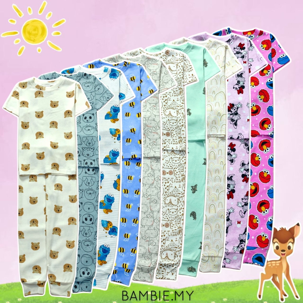 [6y-10y] JUMPING BEANS BIG KIDS PYJAMAS (100% COTTON BOZIP) | Shopee ...