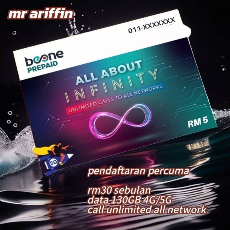 SIMKAD BEONE PREPAID [ RM30 SEBULAN DATA 130GB 4G/5G CALL UNLIMITED ALL NETWORK ] Shopee Malaysia