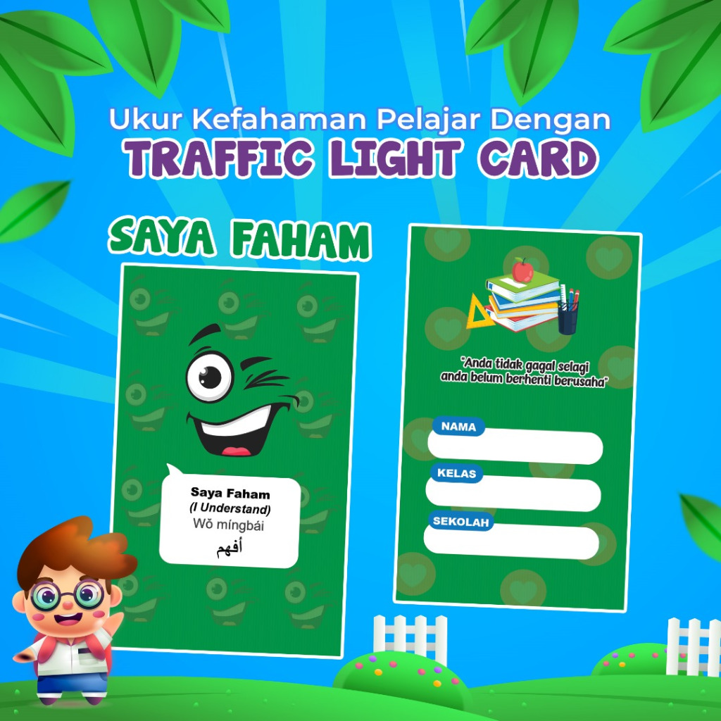 [NEW] Traffic Light Card (260gsm Tebal) Set Kad Traffic Light 4 Bahasa ...
