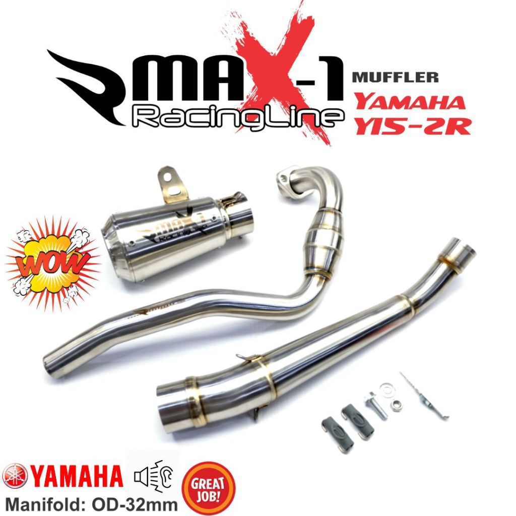YAMAHA Y15ZR MAX 1 Racing Line Muffler 32mm Exhaust Full System ...